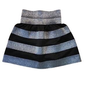 Black and silver striped girls size small (7-8) skirt by i.n. girl.